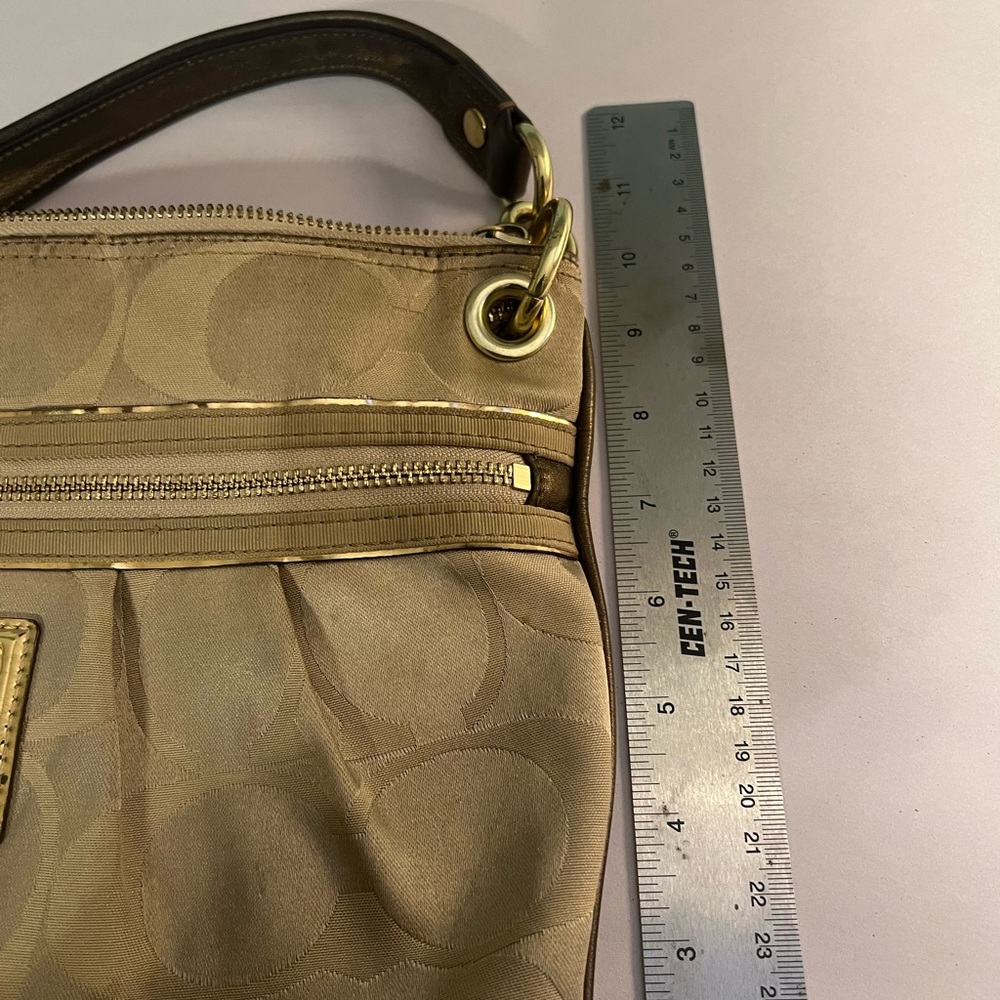 Coach Gold Poppy Signature Fabric Hobo Shoulder Bag - Picture 7 of 8